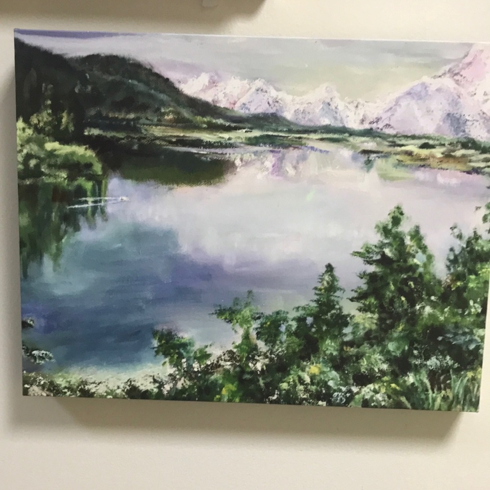 CRATER LAKE ©️original painting photo on canvas